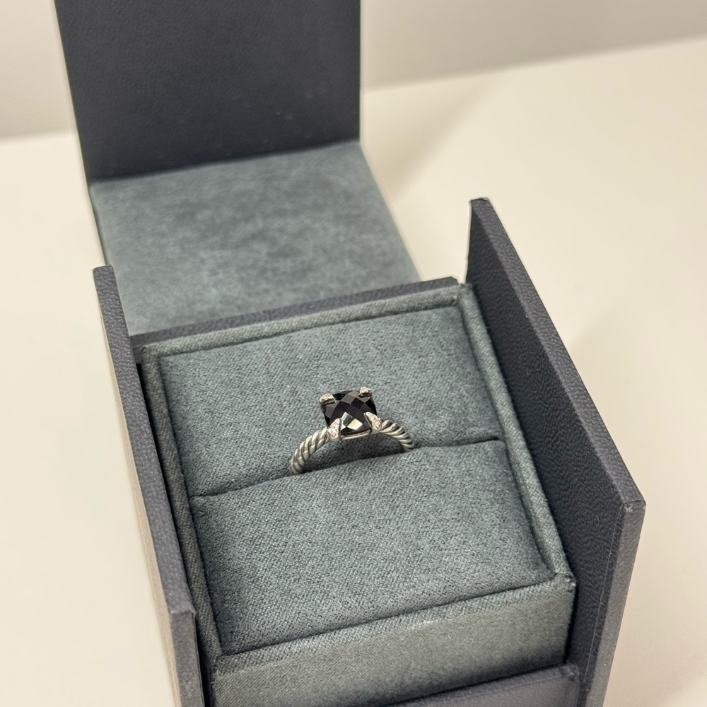 David Yurman CHATELAINE® RING
Sterling Silver w/ Black Onyx & Diamonds (size 6) - Picture 5 of 12